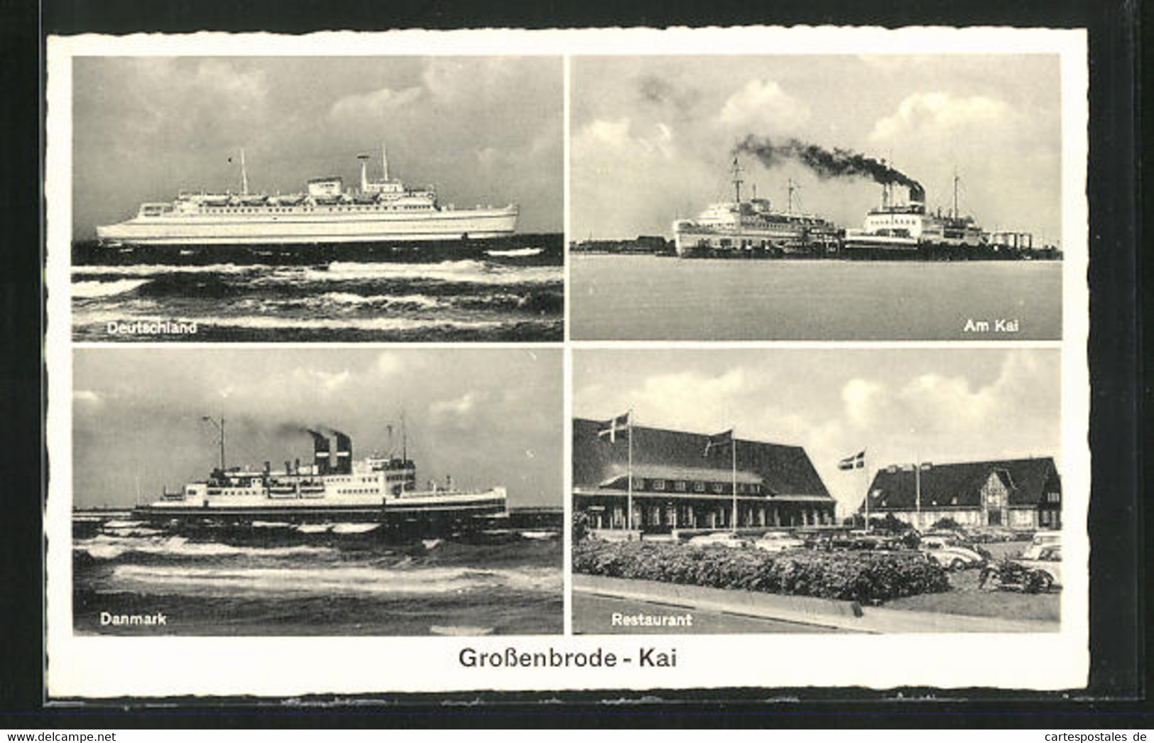 AK Grossenbrode, Dampfer Danmark & Deutschland, Restaurant - Damp