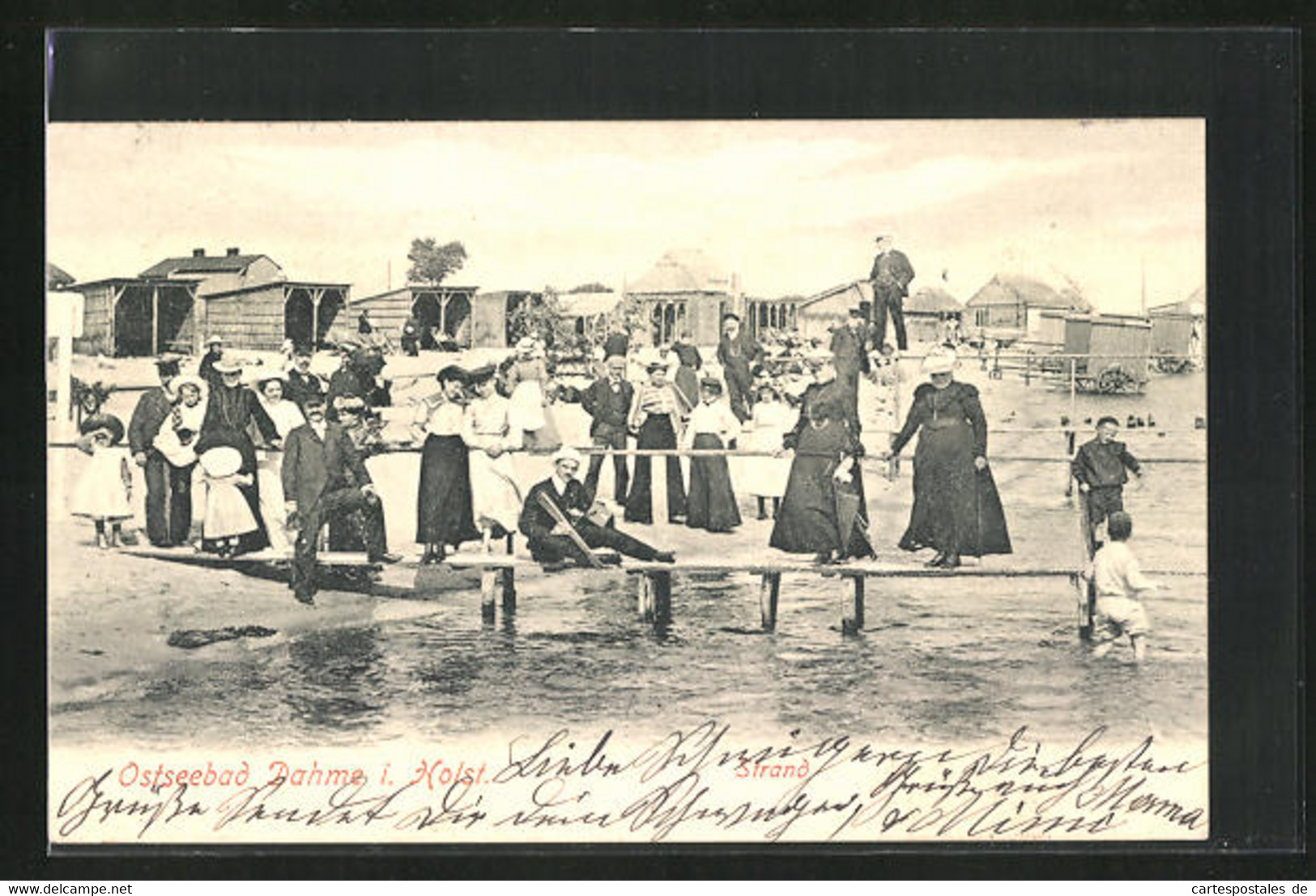 AK Dahme / Holstein, Badegäste Auf Einem Steg Am Strand - Dahme