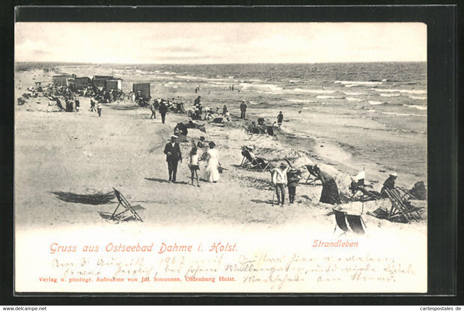 AK Dahme / Holstein, Umkleidewagen & Badegäste Im Ostseebad - Dahme