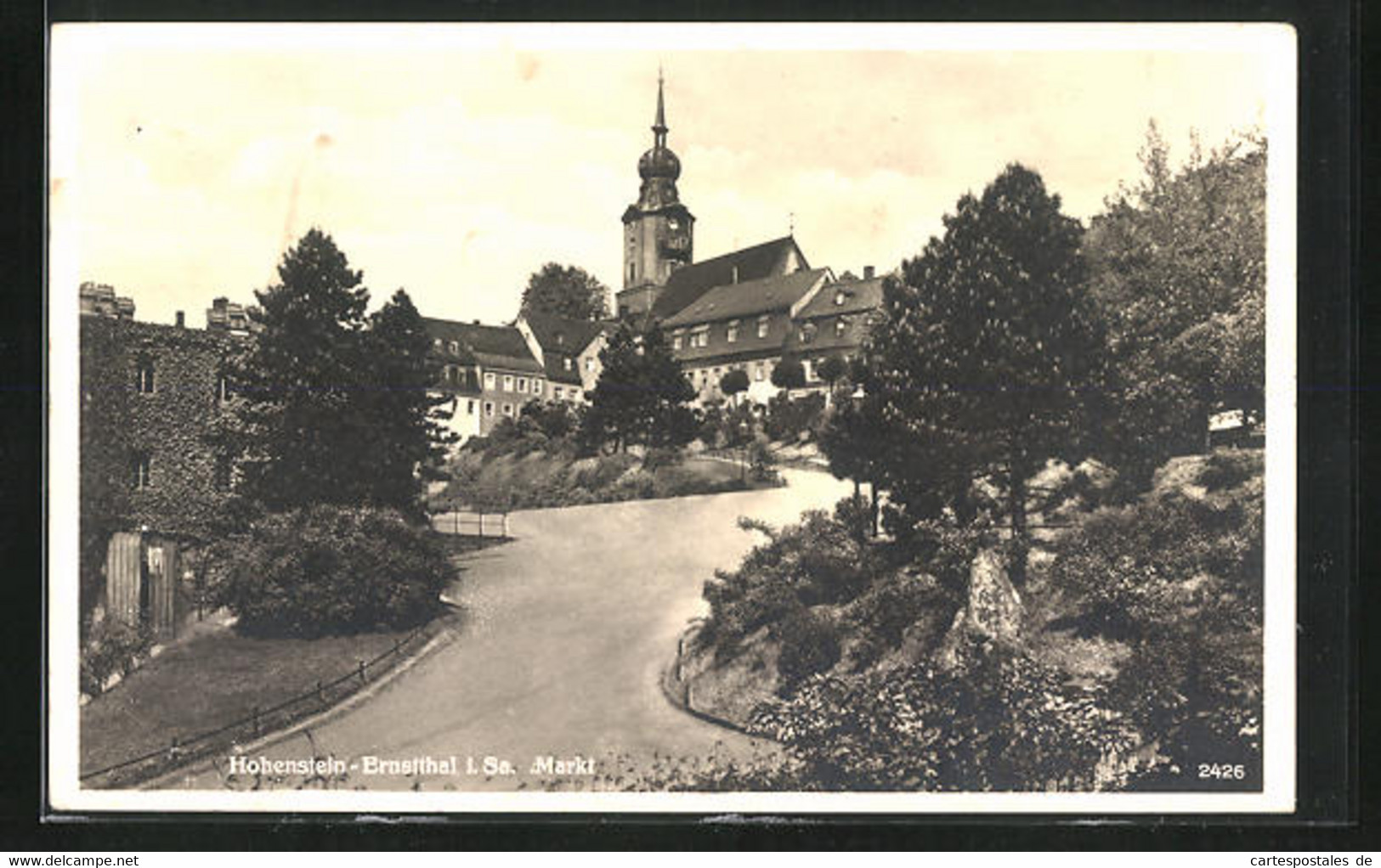 AK Hohenstein-Ernstthal I. Sa., Anlagen Am Markt Gegen Die Kirche - Hohenstein-Ernstthal