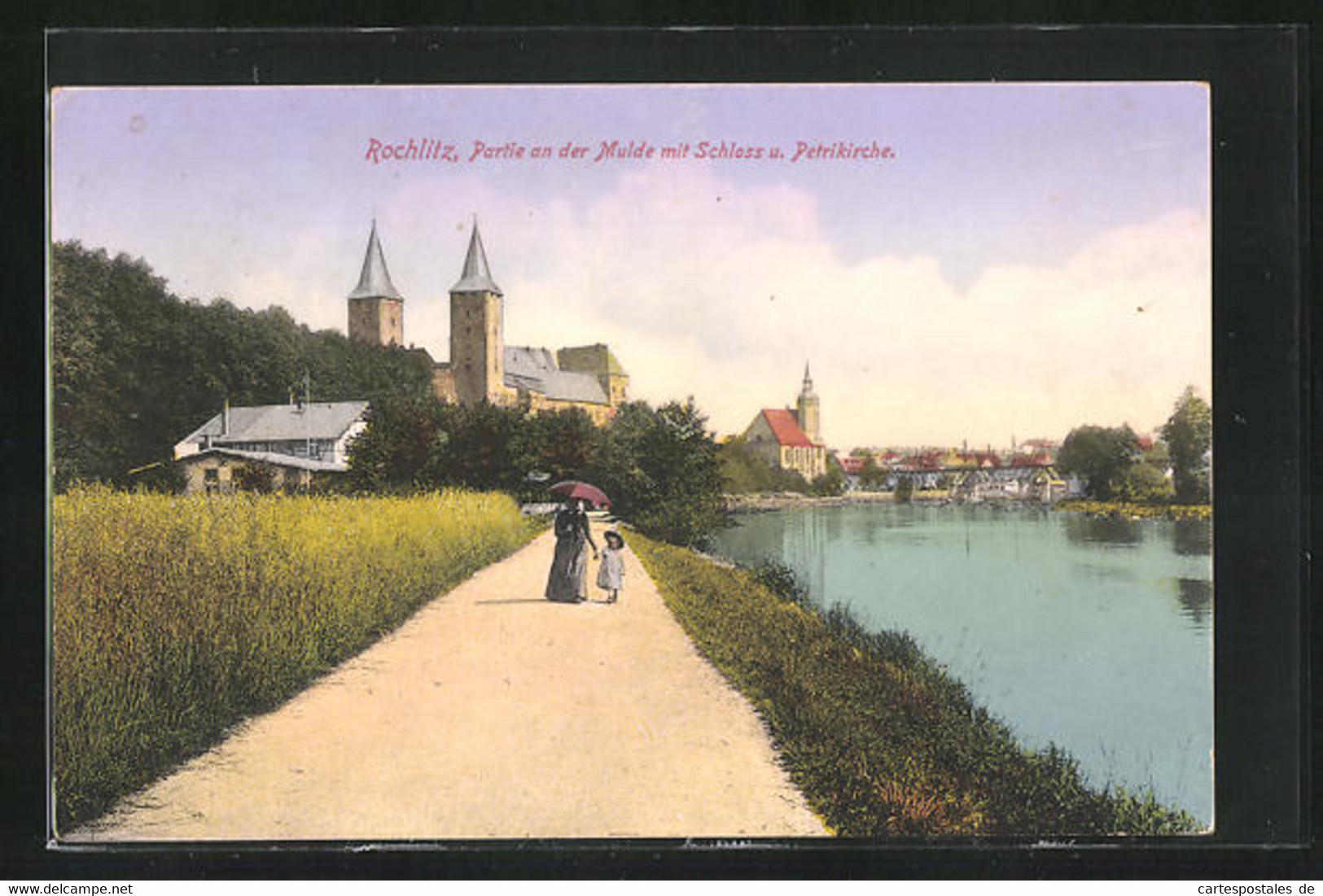 AK Rochlitz, Partie An Der Mulde Mit Schloss Und Petrikirche - Rochlitz