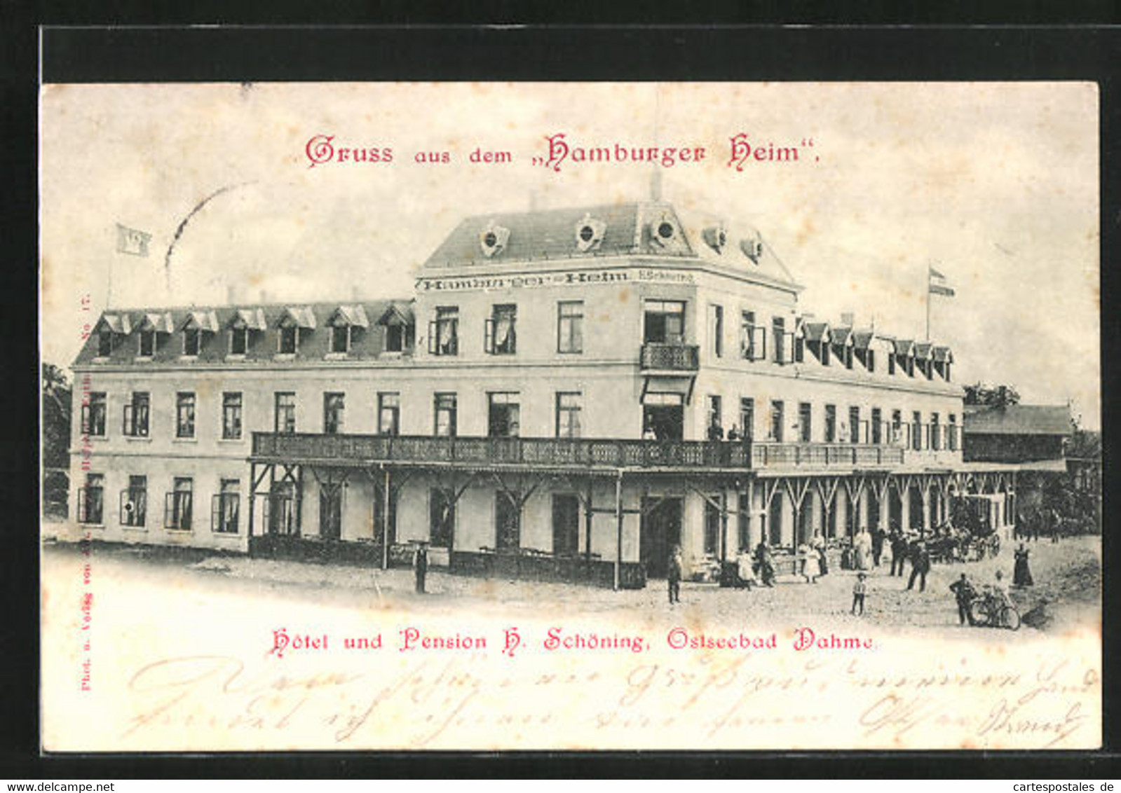 AK Dahme, Blick Auf Hôtel Und Pension Hamburger Heim - Dahme