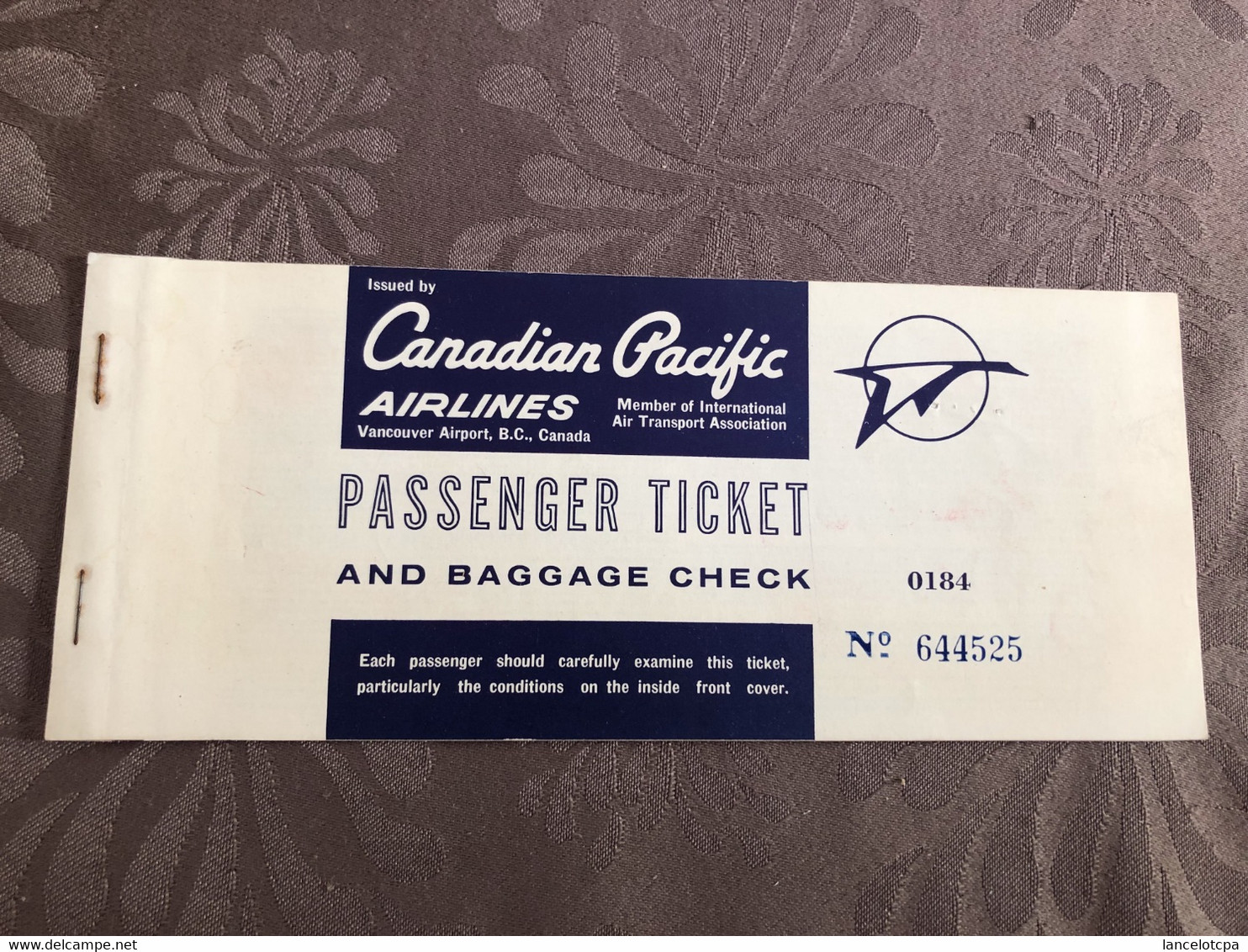 BILLET AVION CANADIAN PACIFIC AIRLINES 1963 / WINNIPEG - MONTREAL - PRESTWICK - Mondo