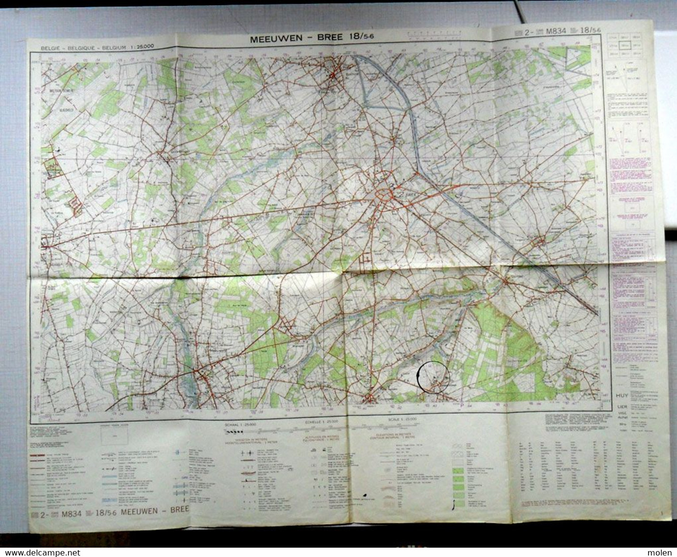 MEEUWEN BREE STAFKAART Uitg IGMB 1973 GRUITRODE BOCHOLT OPITTER GROTE BROGEL NEERGLABBEEK WIJSHAGEN Schaal 1/25.000 S278 - Meeuwen-Gruitrode