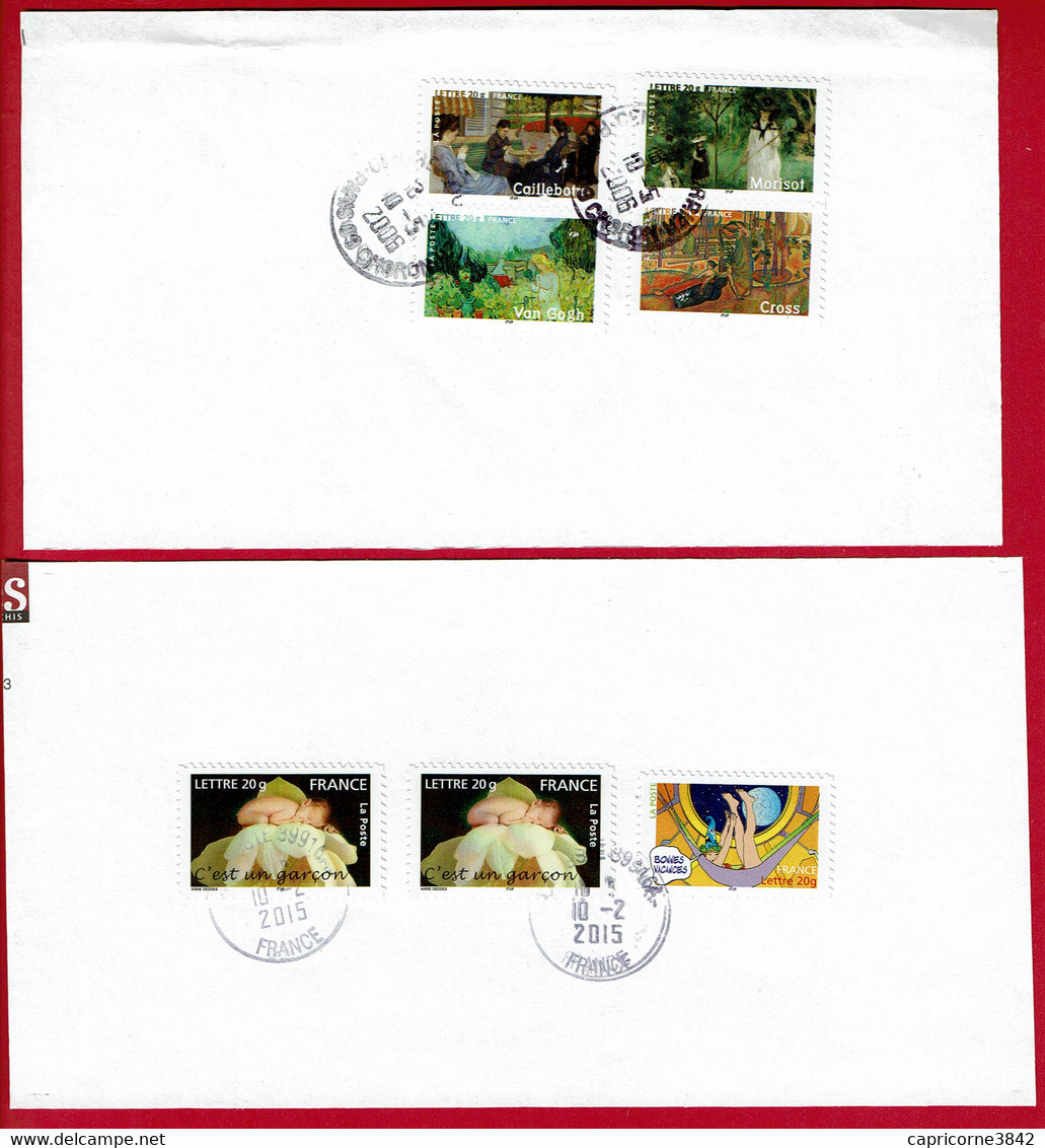 2006 -carnet Timbres Autocollants "Les Impressionnistes" Tp N°74/75/79/80 + 2 Tp C'est Un Garçon N°55 - Sur Fragment - Brieven En Documenten