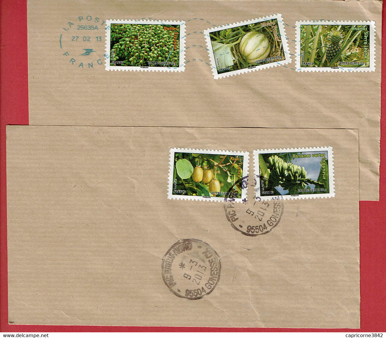 2012 -  Carnet Timbres Autocollants "Flore Et Fruits De France Et Du Monde" N° 686/687/690/693/694 - Sur Fragment - Covers & Documents