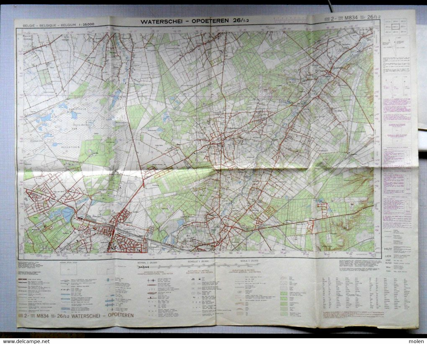 OPGLABBEEK Oudsbergen WATERSCHEI OPOETEREN STAFKAART 1/25.000 Uitg 1973 AS ZWARTBERG HELCHTEREN LOUWEL ZEVENHUIZEN S277 - Opglabbeek