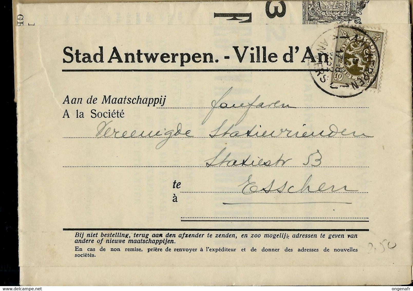 Bande Pour Journaux(avec)   De La Ville D'Anvers  Obl. ANTWERPEN  - 1 J - ANVERS  1932 - Poste Rurale