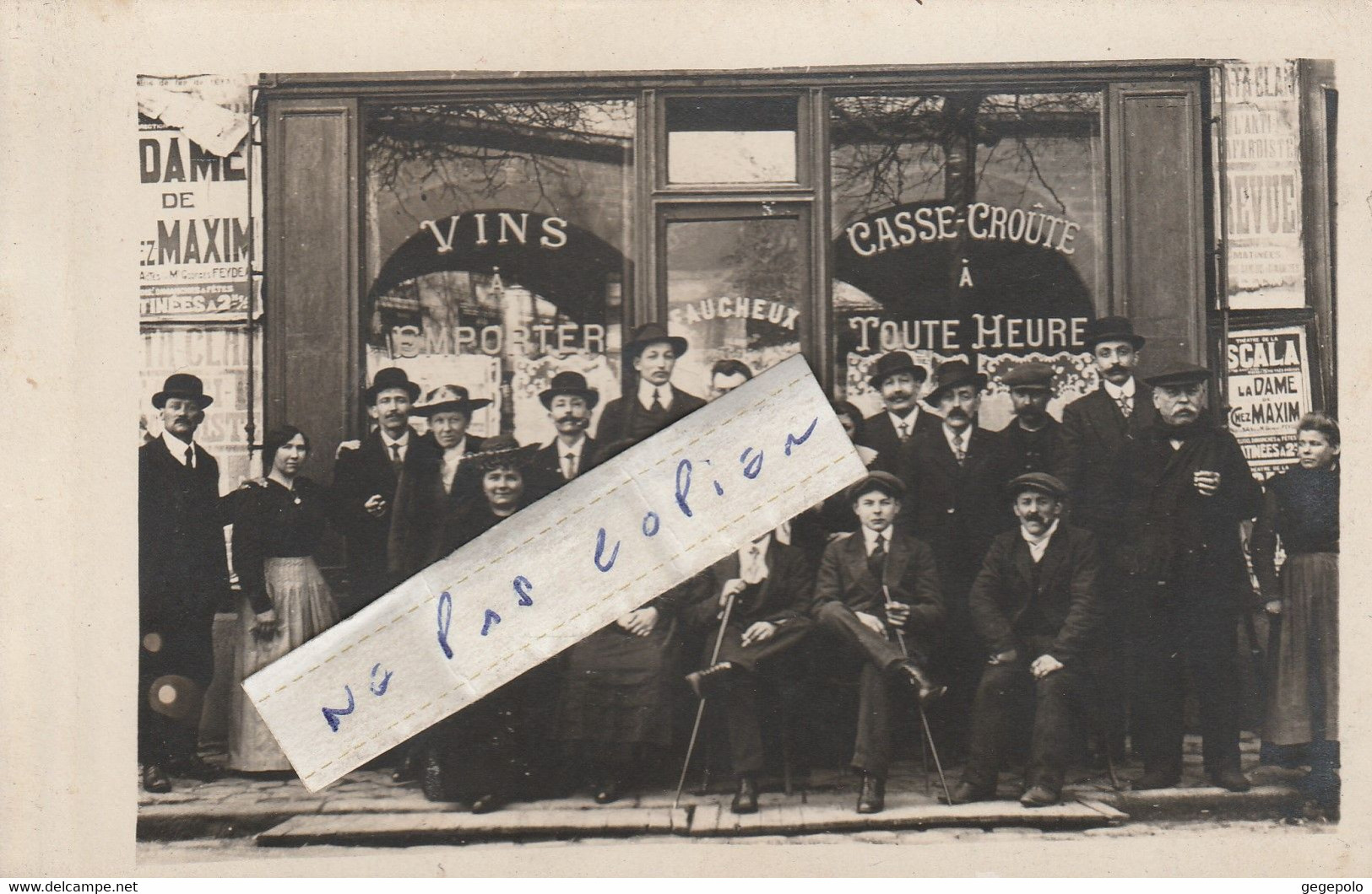 Café - Restaurant Maison FAUCHEUX    ( Carte Photo ) - Cafés, Hôtels, Restaurants