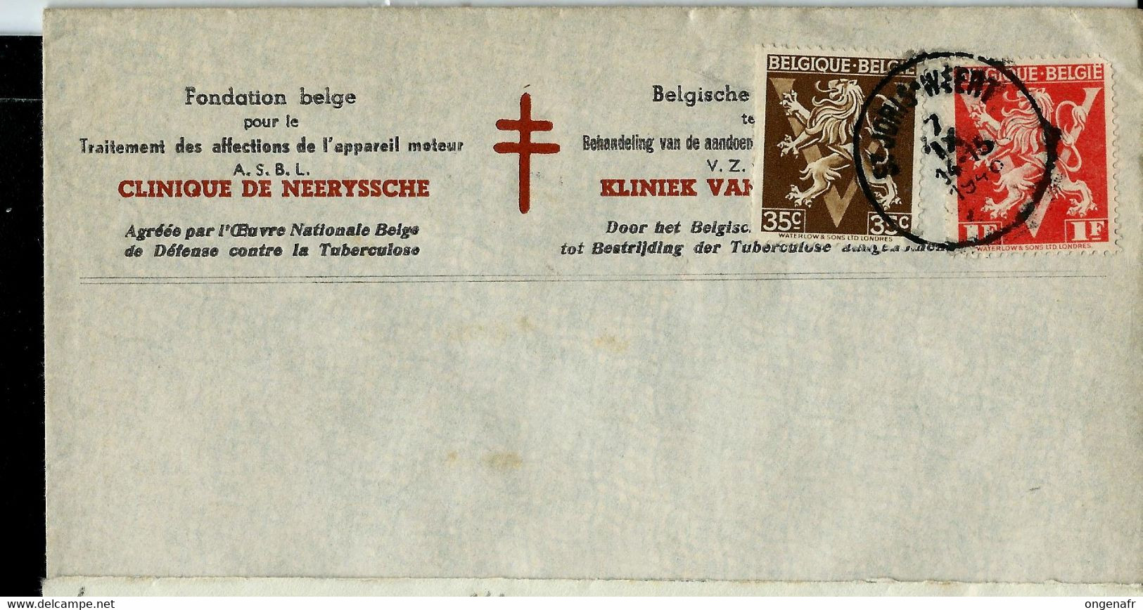 Env. ( E )  Obl.  St JORIS - WEERT 1946 - Poste Rurale