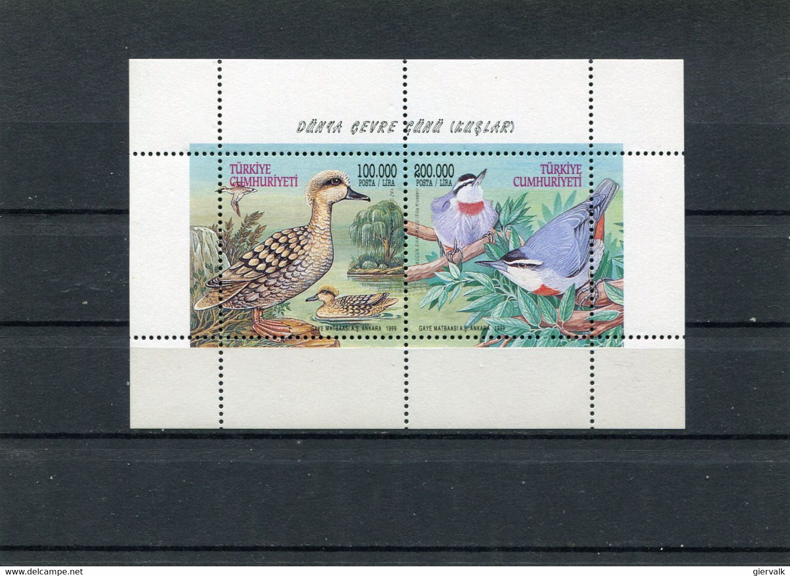 TURKEY 1999 SHEET WITH DUCK Etc.MNH. - Patos