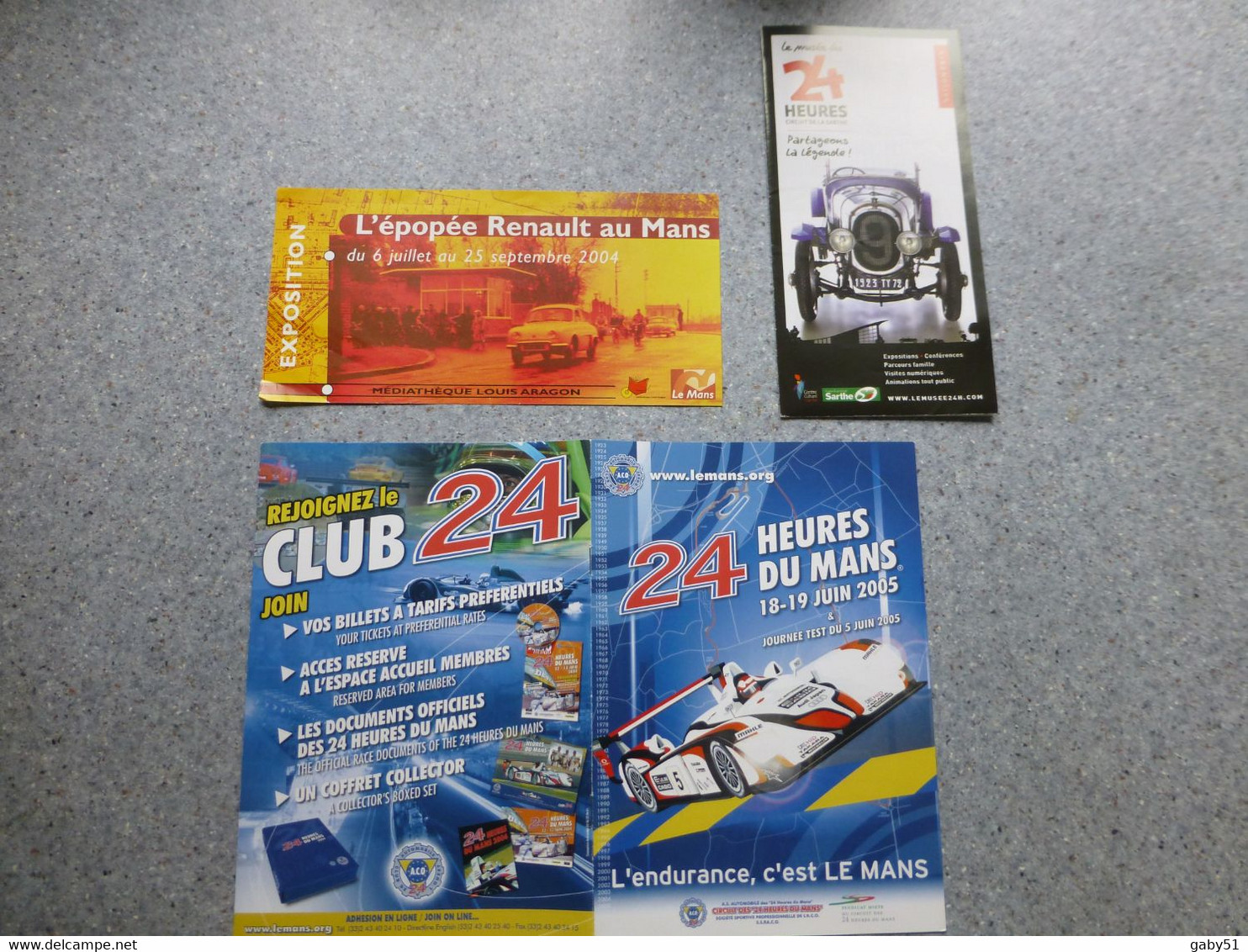 24 Heures Du Mans 2005, épopée Renault, Musée Des 24 H, Lot De 3 Documents ; VP 12 - Non Classés