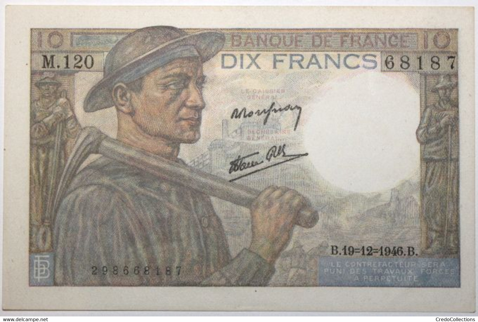 France - 10 Francs - 19-12-1946 - PICK 99e.7 / F8.16 - SPL - 10 F 1941-1949 ''Mineur''