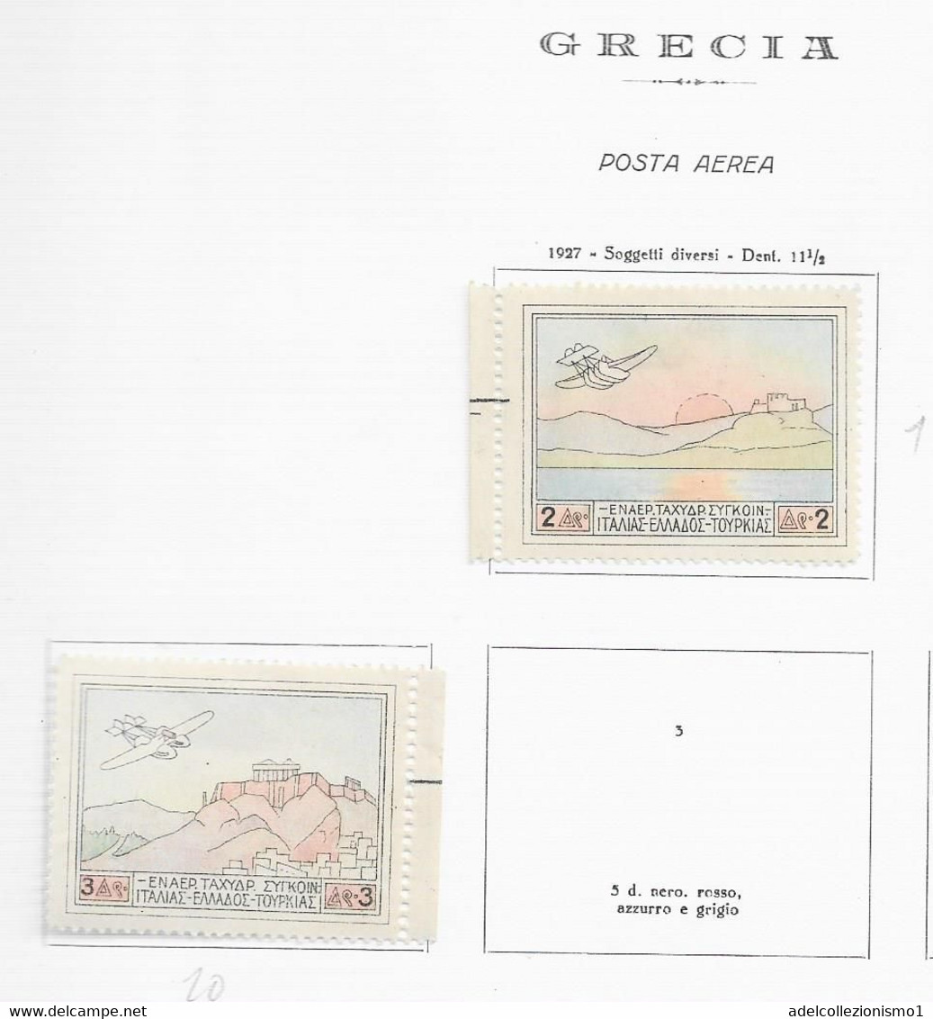 95603) GRECIA - POSTA AEREA 1927 N. 1-2 MLH** - Unused Stamps