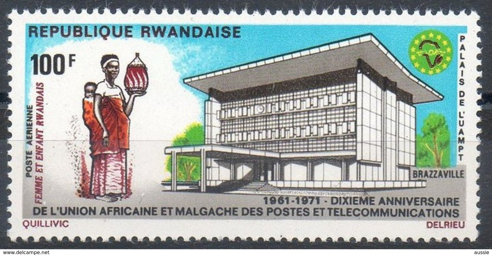 Rwanda 1971 OCBnr.  LP PA 8 *** MNH Cote 2.75 Euro - Unused Stamps