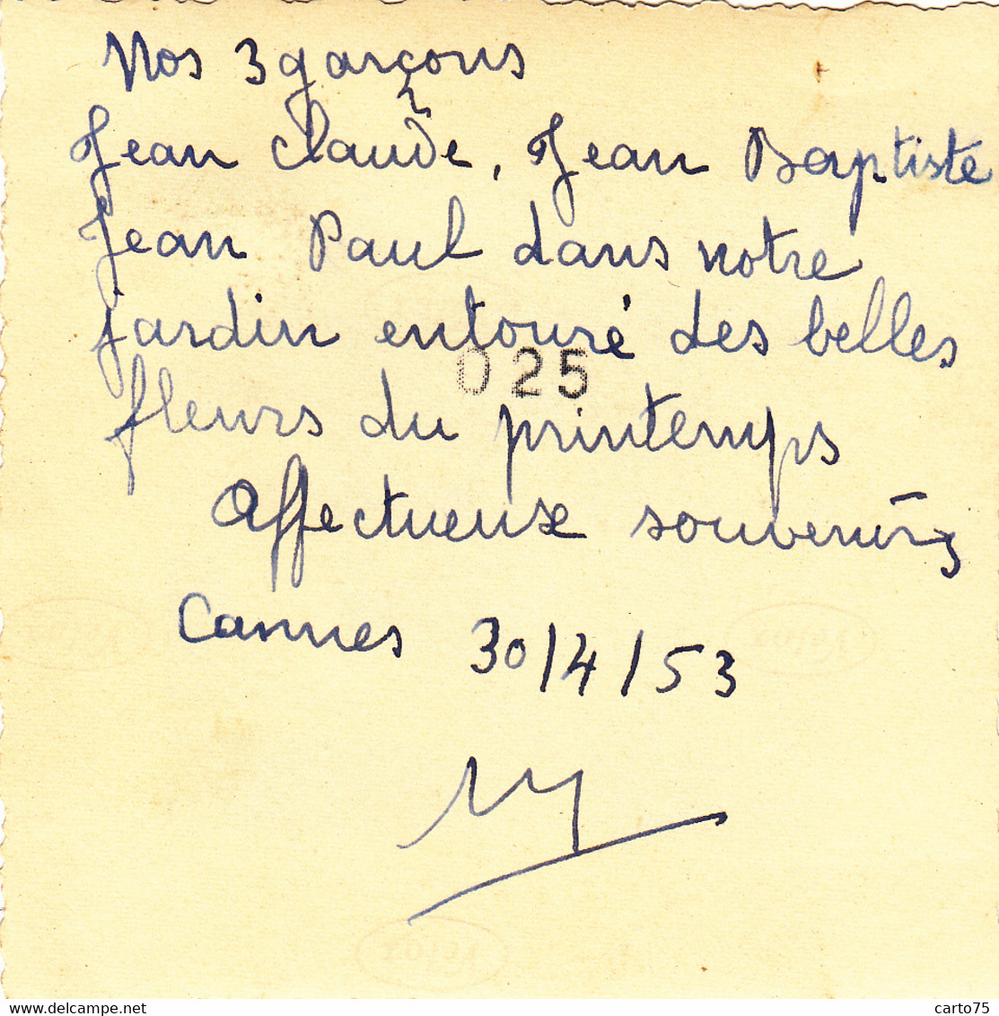 Photographie - Cannes 06 - 1953 - 3 Petits Garçons Asiatiques En Costume Marin - Fotografie
