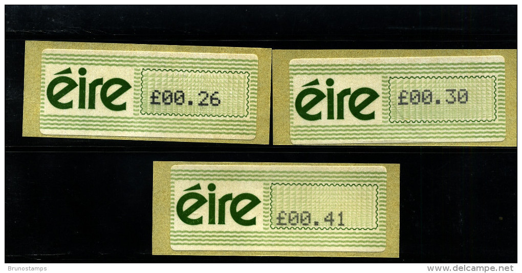 IRELAND/EIRE - 1990  AMIEL AUTOMATIC LABELS SET  MINT NH - Affrancature Meccaniche/Frama