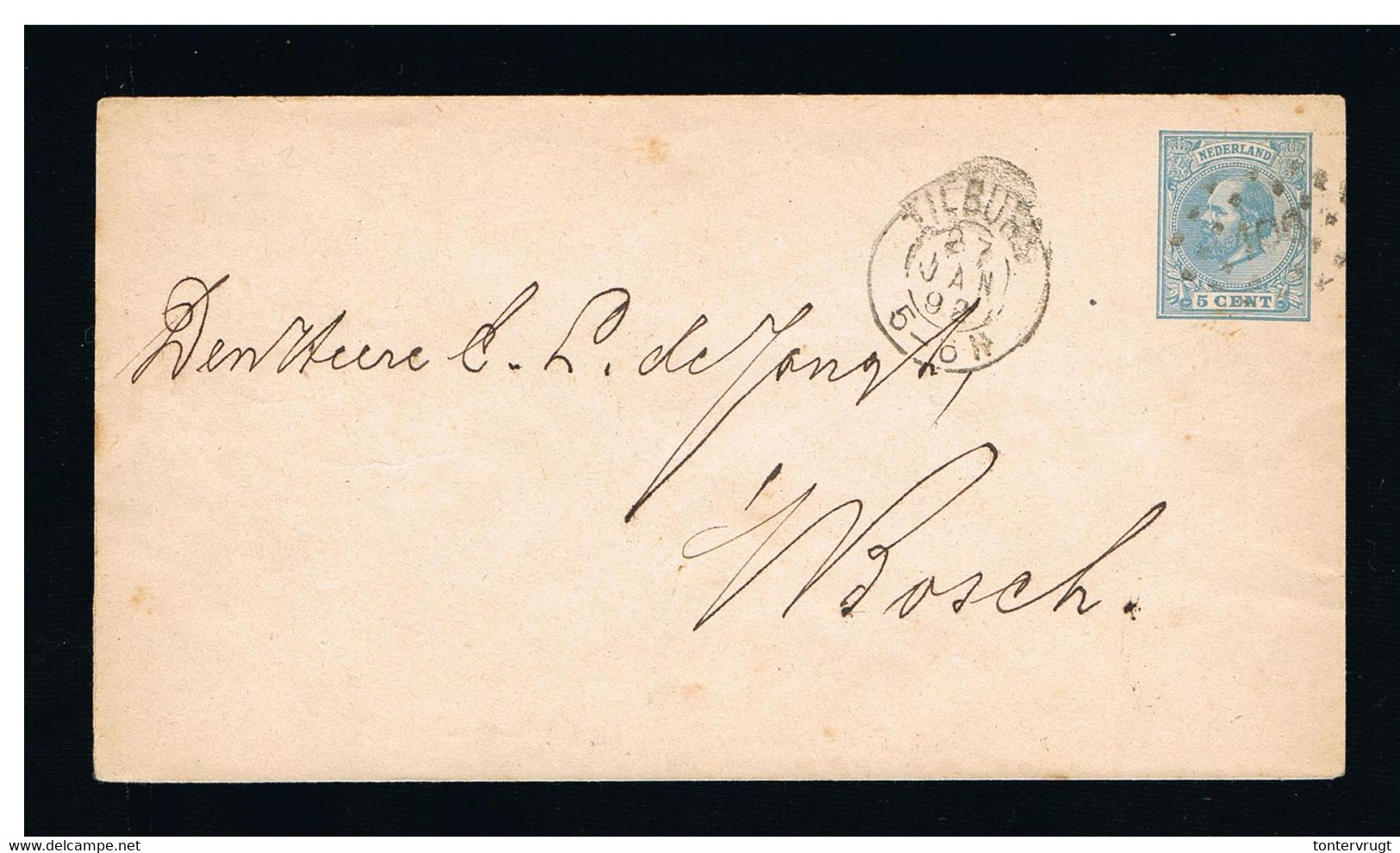 Envelop Geuzendam No. 4 Tilburg > Den Bosch 1892 - Kleinrond + Puntstempel 106 - Ganzsachen