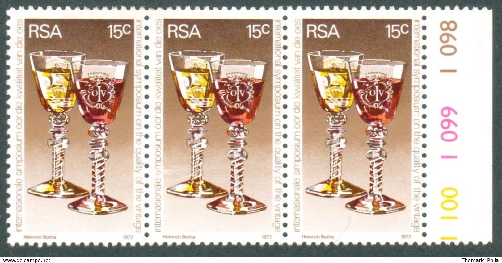 RSA  Mnh -  Horizontal Strip Of 3 Stamps Wine Glasses - Wine Winery Vin Vins Vino - - Altri & Non Classificati