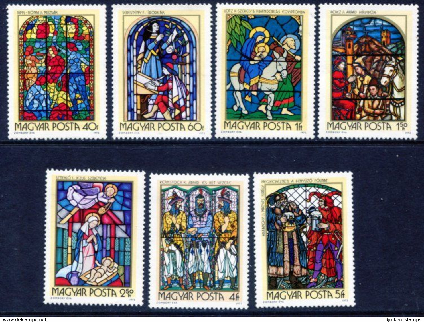 HUNGARY 1972 Stained Glass MNH / **.  Michel 2817-23 - Nuovi