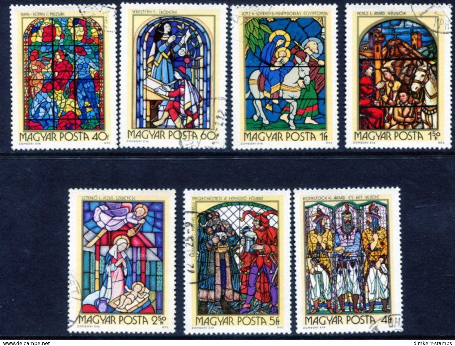 HUNGARY 1972 Stained Glass Used.  Michel 2817-23 - Used Stamps