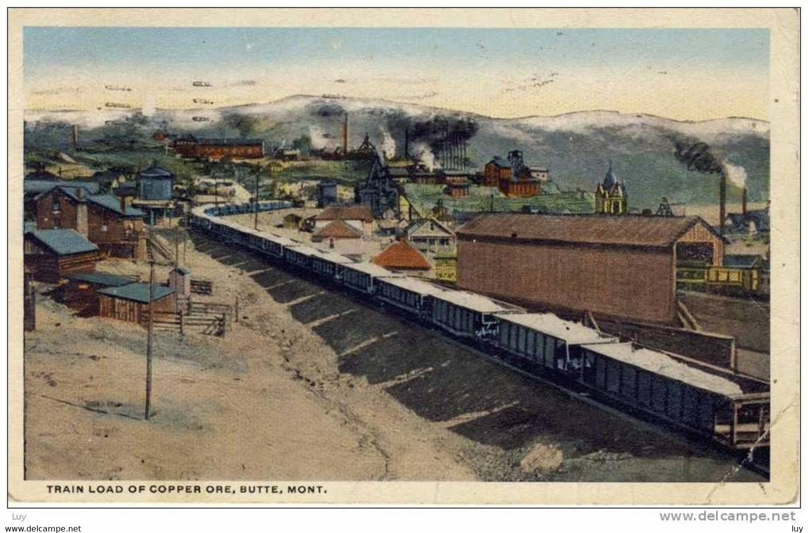 Zug, Bahn, Eisenbahn - TRAIN LOAD Of Copper Ore, BUTTE, MO,  - PU 1919 - Montana. - Butte