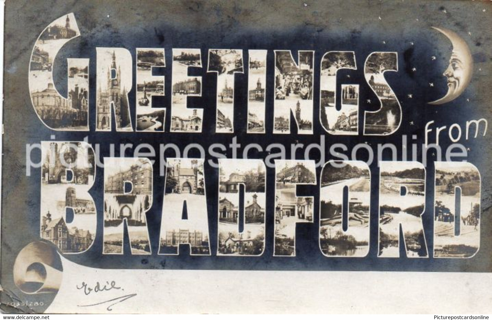 GREETINGS FROM BRADFORD OLD R/P POSTCARD YORKSHIRE - Bradford