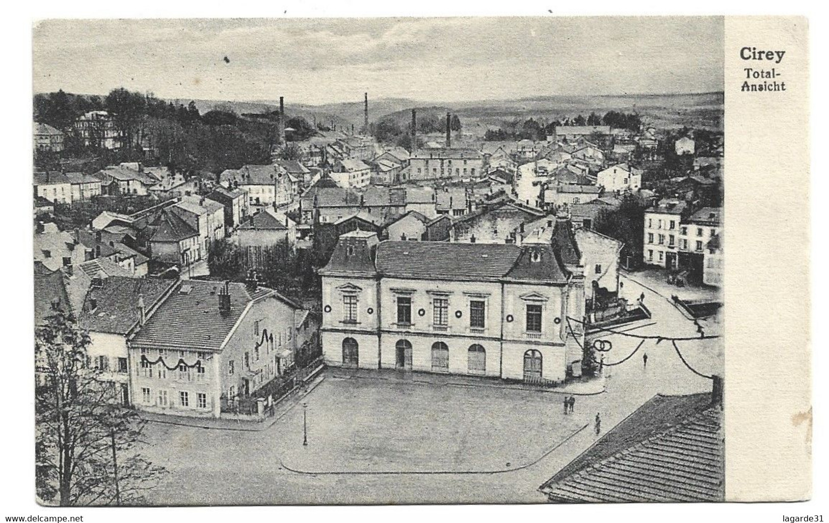 Cirey-sur-Verzouze (54) : Vue Panoramique Sur La Place Centrale Total-Ansicht Cachet Zuruck - Cirey Sur Vezouze