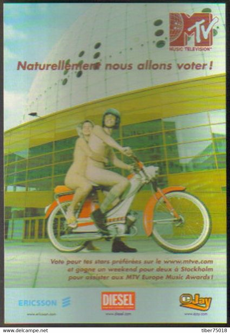 Carte Postale "Cart'Com" (2000) - MTV Europe Music Awards (nudistes Sur Une Moto) Grand Jeu-concours - Reclame