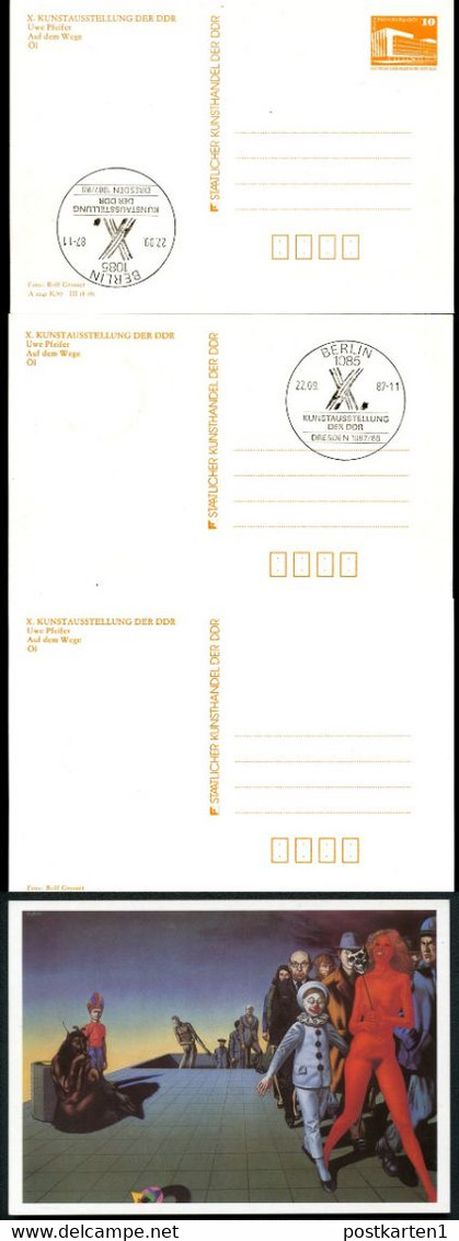 DDR PP19 B1/002-016-1a 23 Privat-Postkarten BESONDERHEITEN KUNSTAUSSTELLUNG Dresden 1987