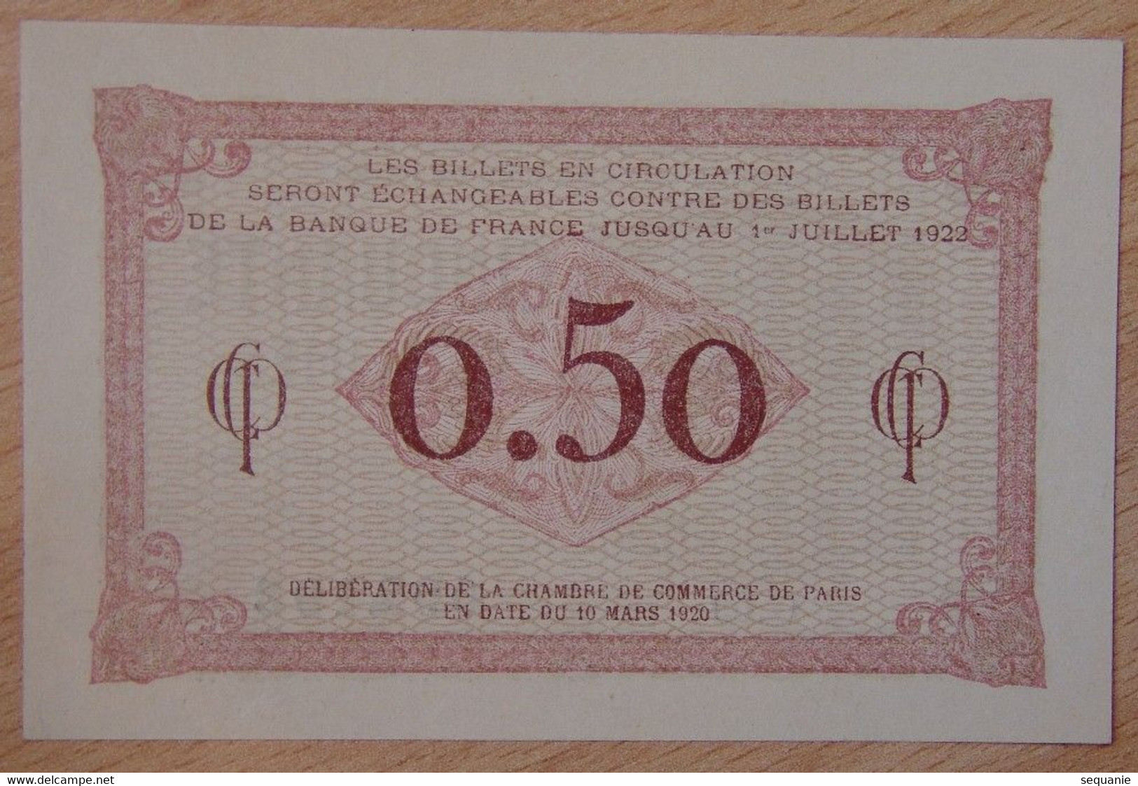 Paris ( 75 - Seine ) 50 Centimes Chambre De Commerce 10-03-1920 - Handelskammer