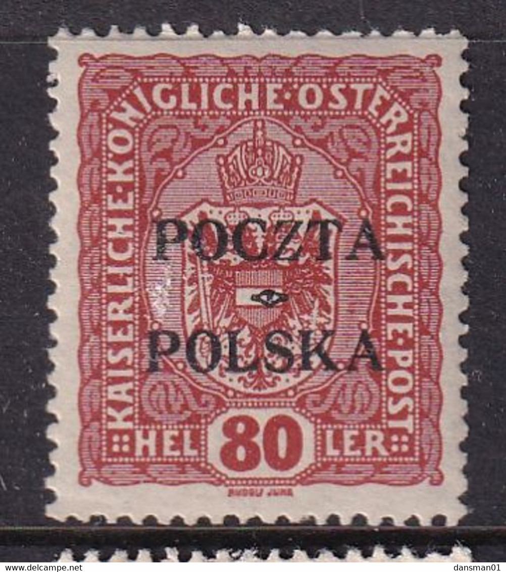 POLAND 1919 Krakow Fi 43 B1 Mint Hinged Signed Petriuk I-25 Thin Z - Neufs