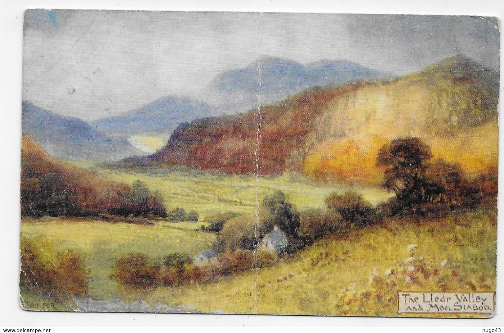 (RECTO / VERSO) THE LLEDR VALLEY AND MOEL SIABOD EN 1910 - PLI VERTICAL - BEAU CACHET - CPA COULEUR - Merionethshire