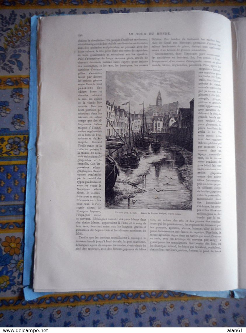 LE TOUR DU MONDE 09/09/1882 BELGIQUE ANVERS THEATRE CARNAVAL PORT LOOS NAVIRE CANAL MUSEE PLANTIN