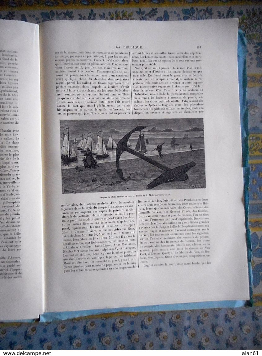 LE TOUR DU MONDE 09/09/1882 BELGIQUE ANVERS THEATRE CARNAVAL PORT LOOS NAVIRE CANAL MUSEE PLANTIN