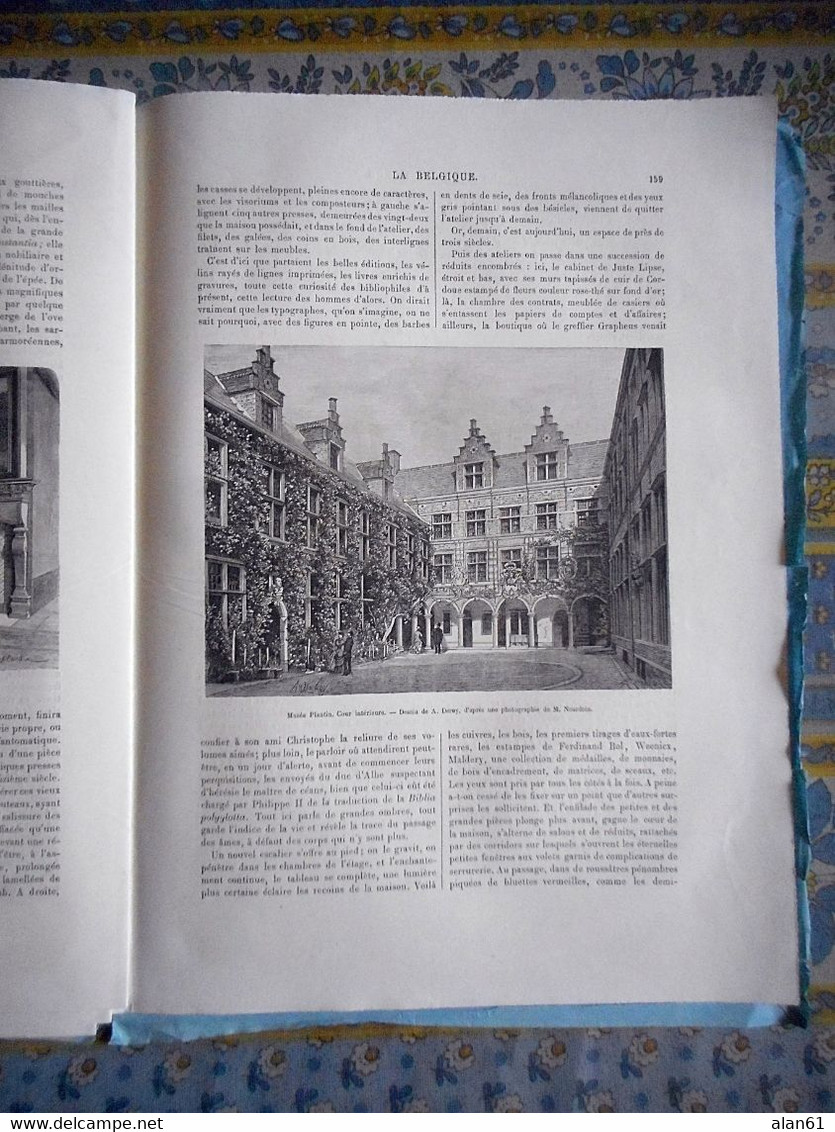 LE TOUR DU MONDE 09/09/1882 BELGIQUE ANVERS THEATRE CARNAVAL PORT LOOS NAVIRE CANAL MUSEE PLANTIN