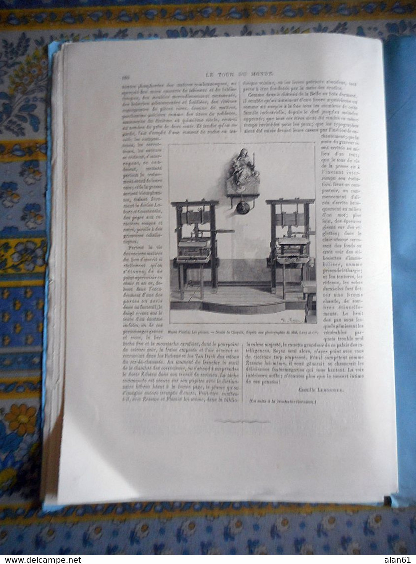 LE TOUR DU MONDE 09/09/1882 BELGIQUE ANVERS THEATRE CARNAVAL PORT LOOS NAVIRE CANAL MUSEE PLANTIN