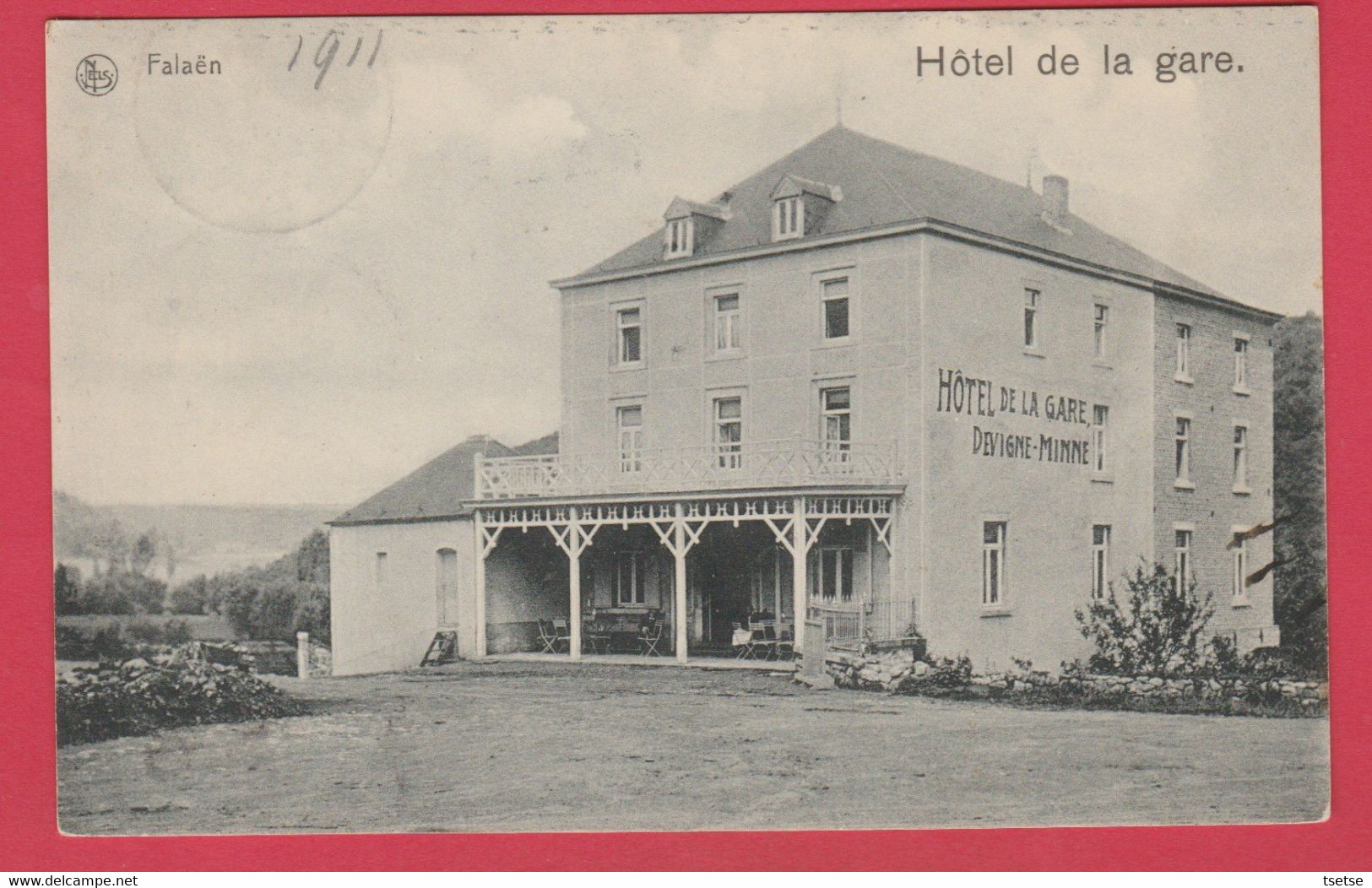 Falaën - Hôtel De La Gare  -1911 ( Voir Verso ... Griffe Postal  ) - Onhaye