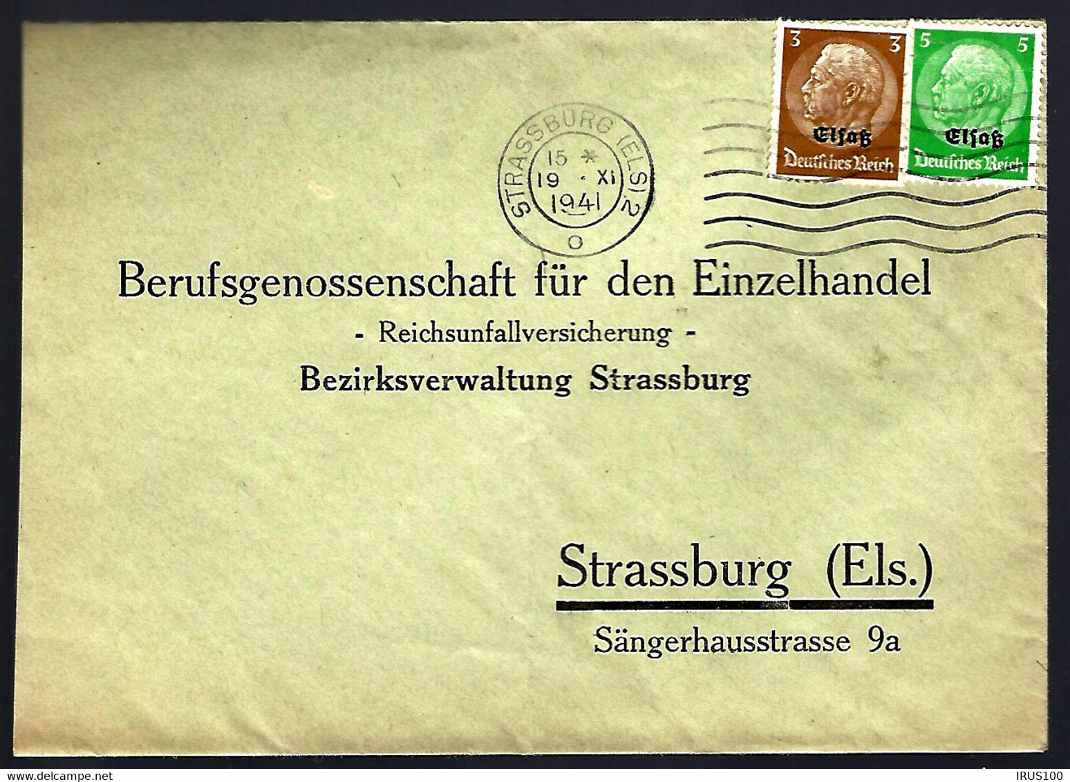 STRASBURG - 1941 - 3pf + 5pf SURCHARGÉ Elsaß - Andere & Zonder Classificatie