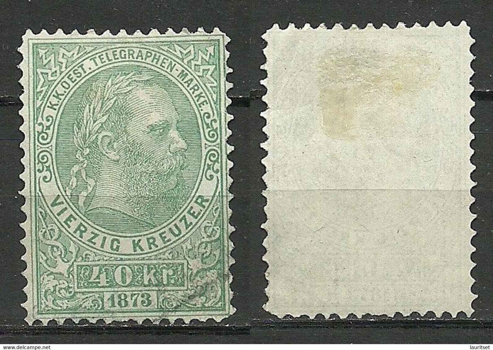 Österreich Austria 1873 Keiser Franz Joseph Telegraphenmarke 40 Kr. O - Telegraph