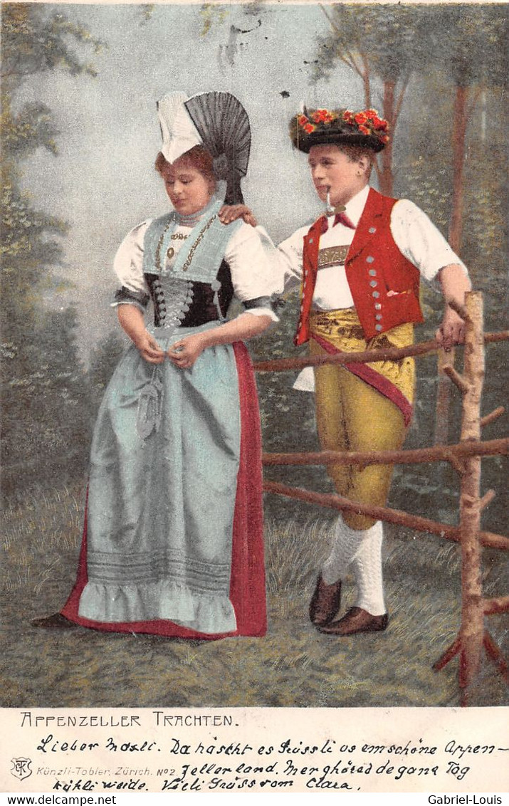 Appenzeller Trachten - Costumes Appenzellois - Cachet Herisau 1903 - Herisau