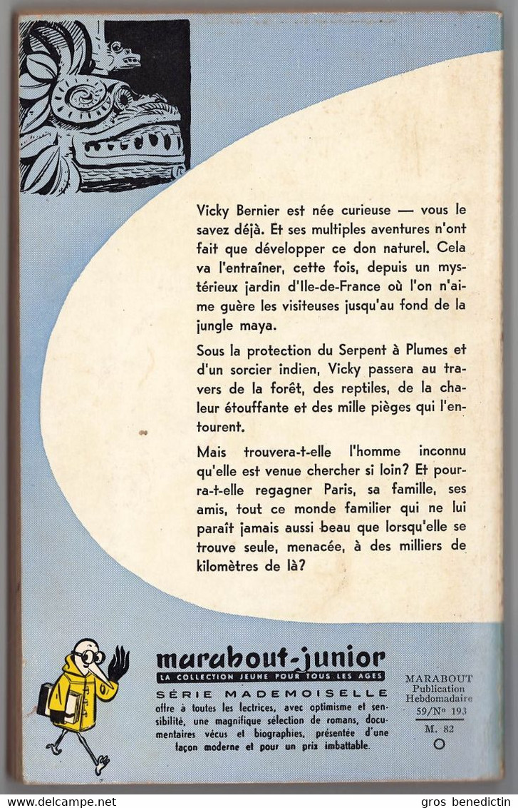 Marabout Junior Mademoiselle N°82 - Patrick Sain*9t-Lambert - "Vicky Et Le Serpent à Plumes" - 1959 - #Ben&Mar&Mad - Marabout Junior