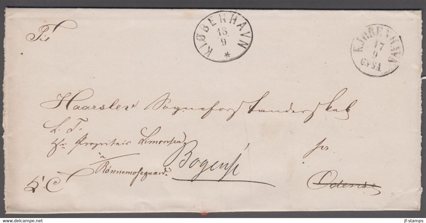 1861. DANMARK. Very Nice Cover Cancelled KJØBENHAVN 17 9 And KIØBENHAVN 18 9 Adressed... () - JF421540 - ...-1851 Préphilatélie