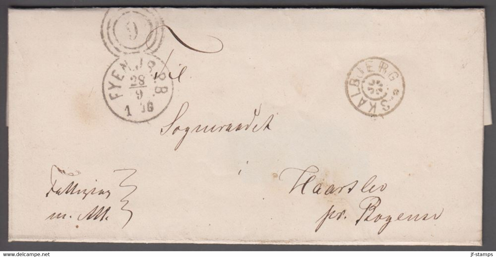 1870. DANMARK. Very Nice Cover Cancelled Star Cancel SKALBJERG + Duplex 9 FYEN. J.B.P... () - JF421542 - ...-1851 Prefilatelia