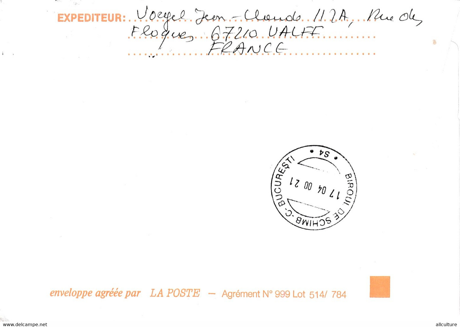 A9402- LETTER FROM STRASBOURG 2000  REPUBLIK FRANCAISE USED STAMPS ON COVER SENT TO BUCHAREST  ROMANIA - Lettres & Documents