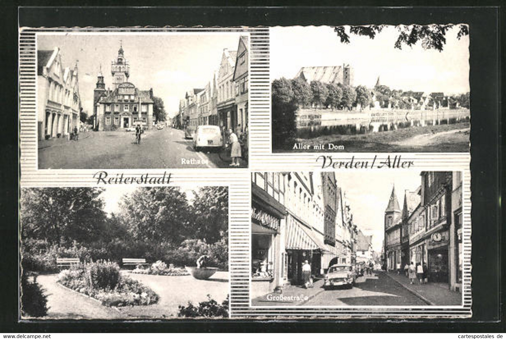 AK Verden /Aller, Rathaus, Aller Mit Dom, Grossestrasse - Verden