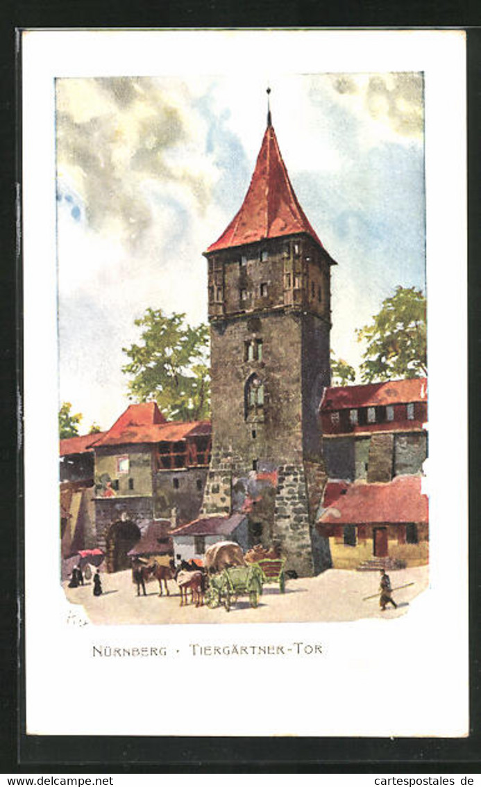 Künstler-AK Heinrich Kley: Nürnberg, Tiergärtner-Tor - Kley