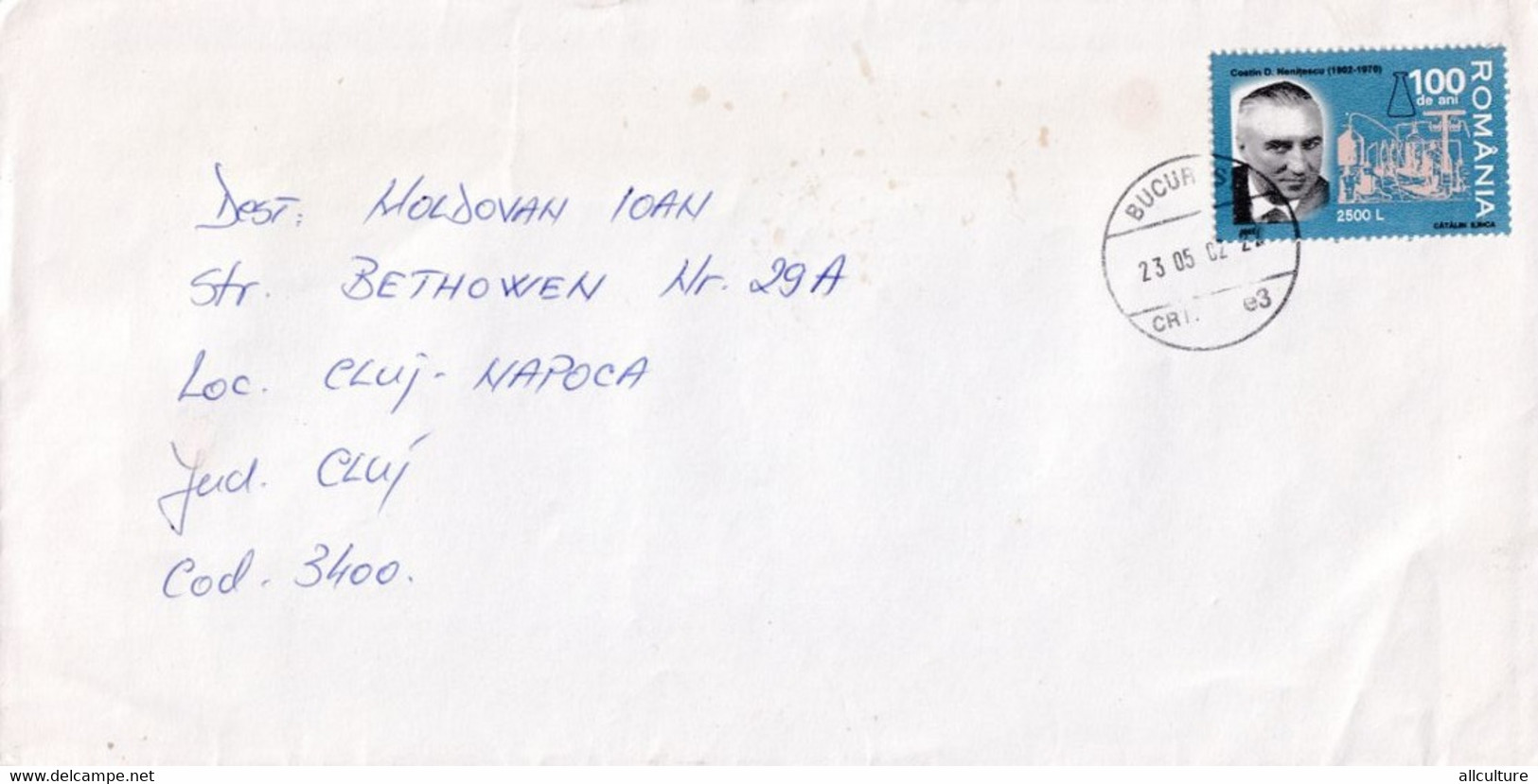 A9417- LETTER FROM BUCHAREST ROMANA 2002 USED STAMPS ON COVER SENT TO CLUJ NAPOCA ROMANIA - Storia Postale