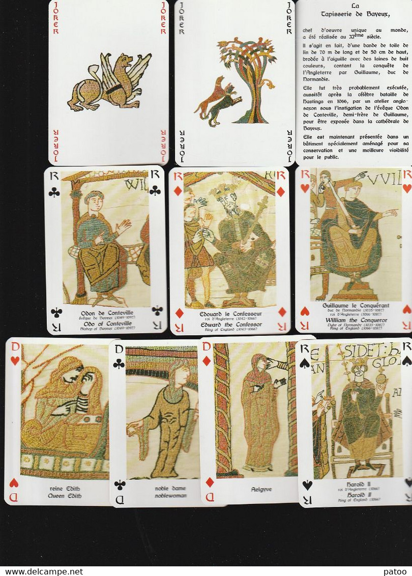 CARTES LUXE  TAPISSERIES  DE BAYEUX XIe Siècle / PRESENTATION DES REALISATIONS AU BAS CARTES/ 2JOKERS - 54 Cartes