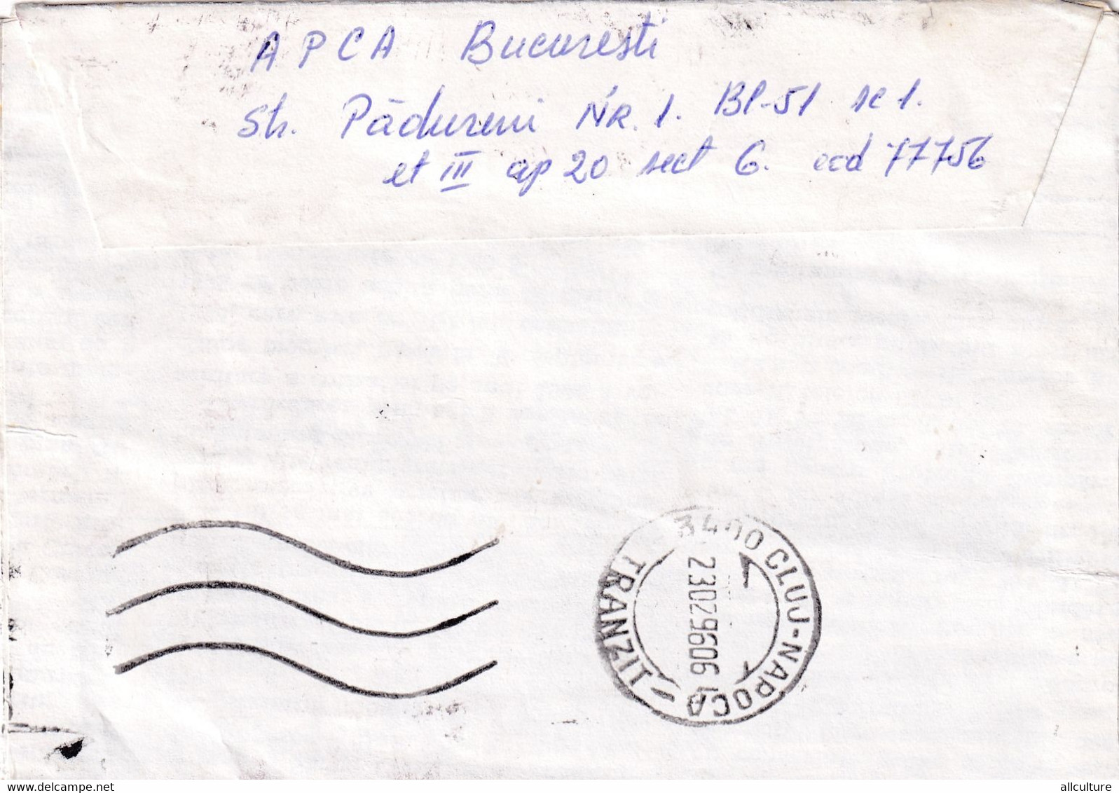 A9431-  LETTER FROM BUCHAREST 1996 ROMANIA USED STAMPS ON COVER ROMANIAN POSTAGE SENT TO CLUJ NAPOCA - Brieven En Documenten